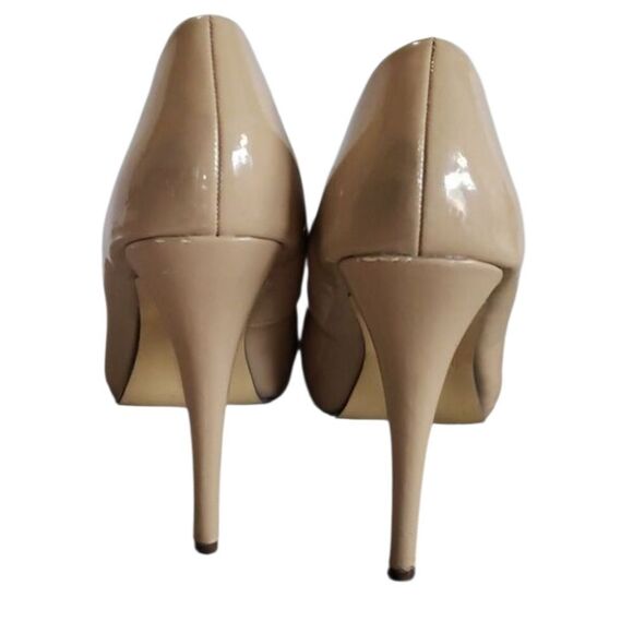 Tan Patent Leather Platform Heels  - Picture 4 of 6
